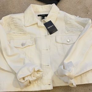 F21 White Denim Jacket